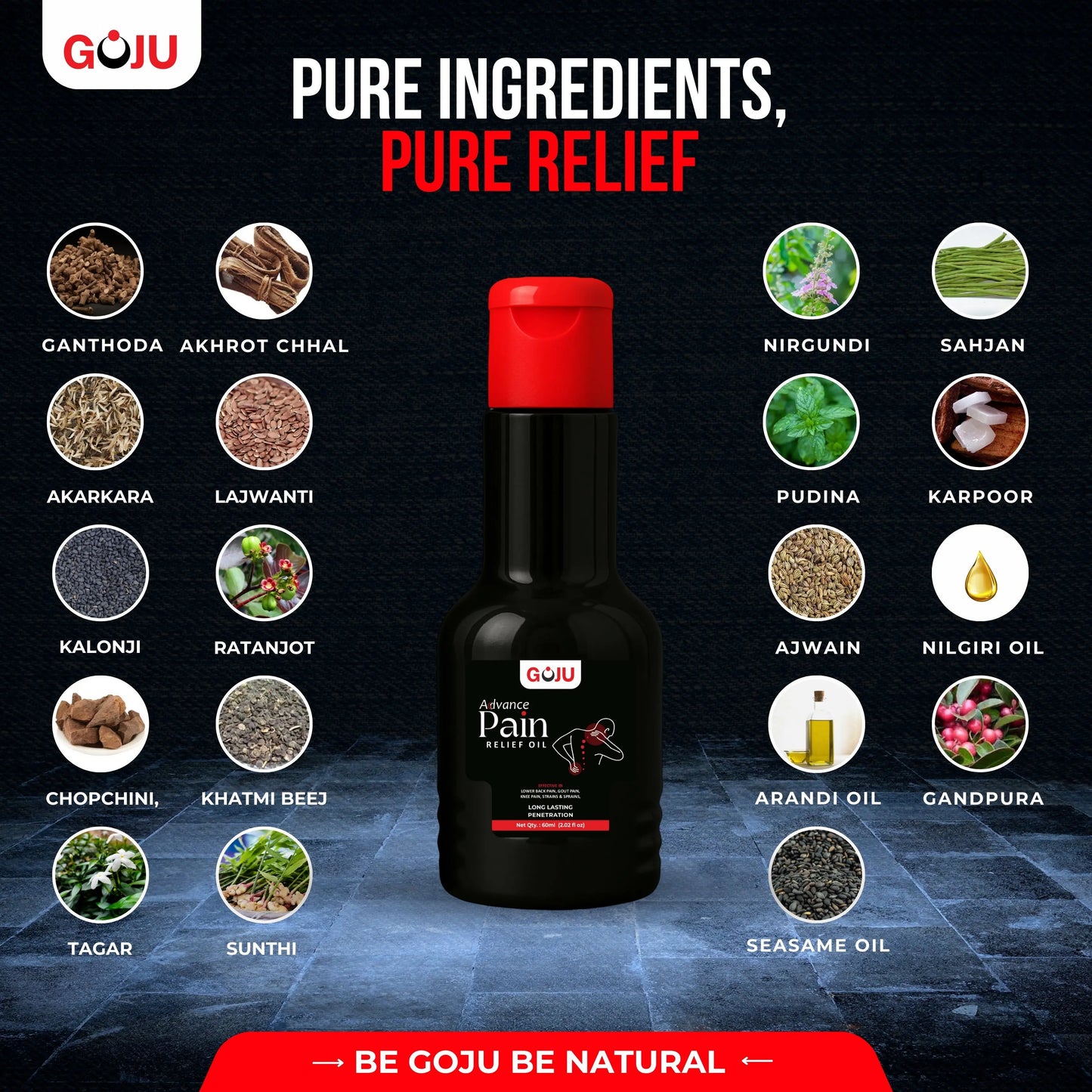 Goju Pain Relief Oil - 120ml Buy 2 Get 6 Free - Goju Naturals