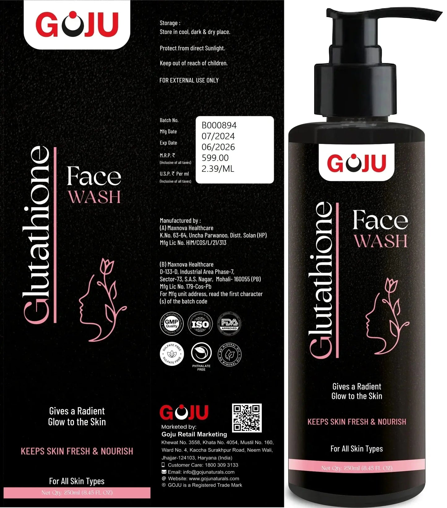 Goju Glutathione Face Wash 250ml Combo - Goju Naturals