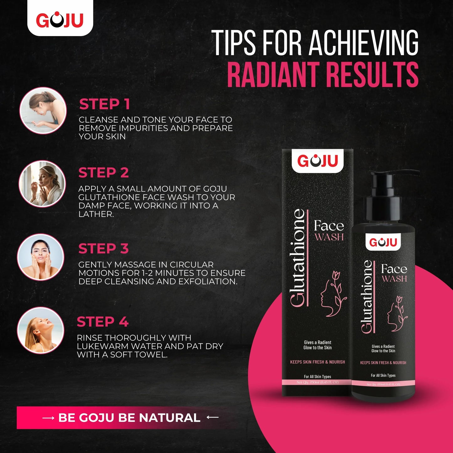 Goju Glutathione Face Wash 250ml Combo - Goju Naturals