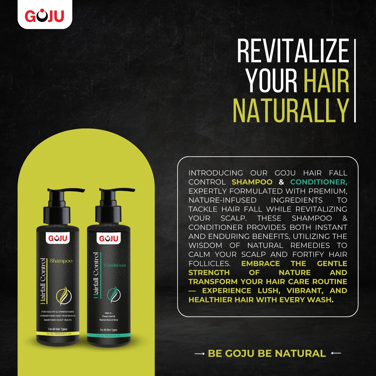 Goju Hair Fall Control Shampoo & Conditioner (Combo) - Goju Naturals