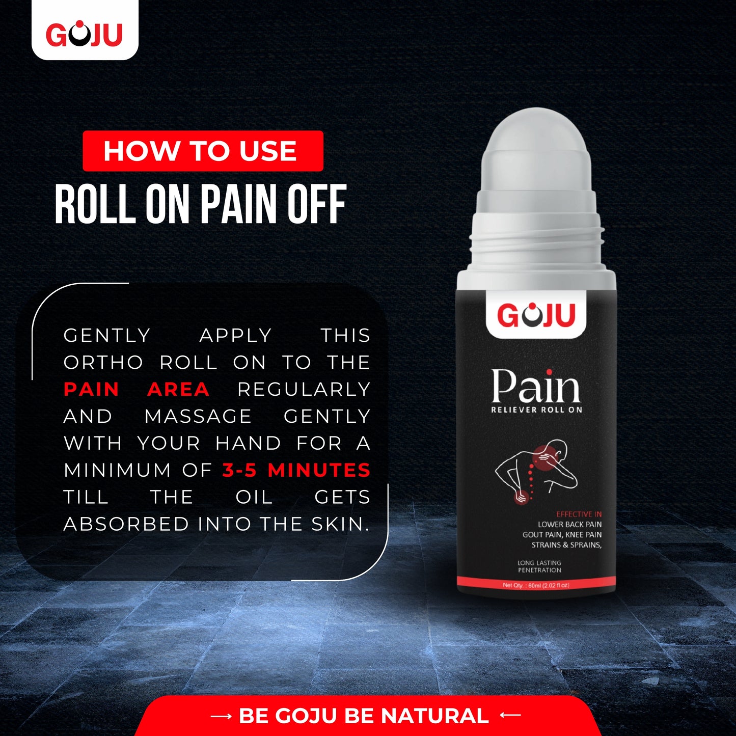 Goju Pain Reliever Roll On - Buy 1 Get 2 Free - Goju Naturals