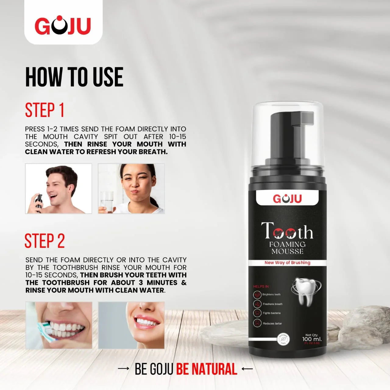 Goju Tooth Foaming Mousse 100ml Combo - Goju Naturals