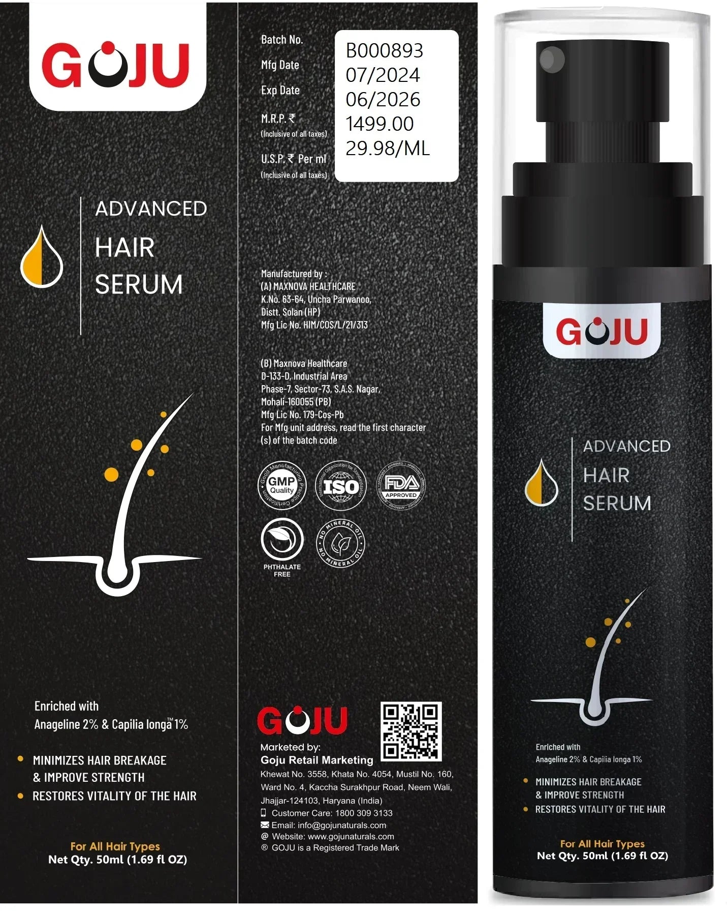 Goju Advanced Hair Serum 50ml Combo - Goju Naturals