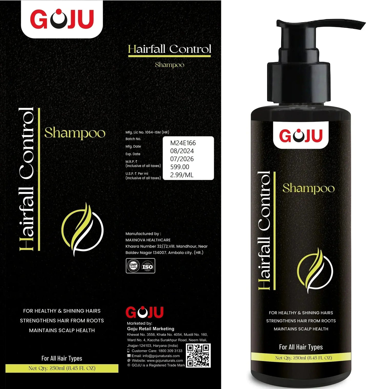 Goju Hair Fall Control Shampoo 250ml Combo - Goju Naturals