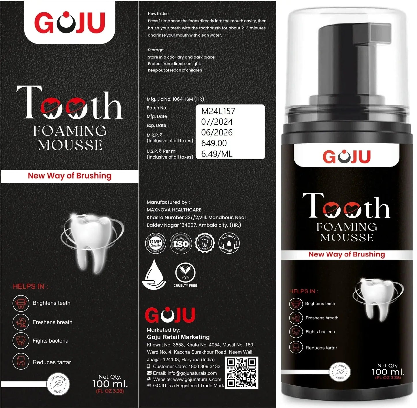 Goju Tooth Foaming Mousse 100ml Combo - Goju Naturals