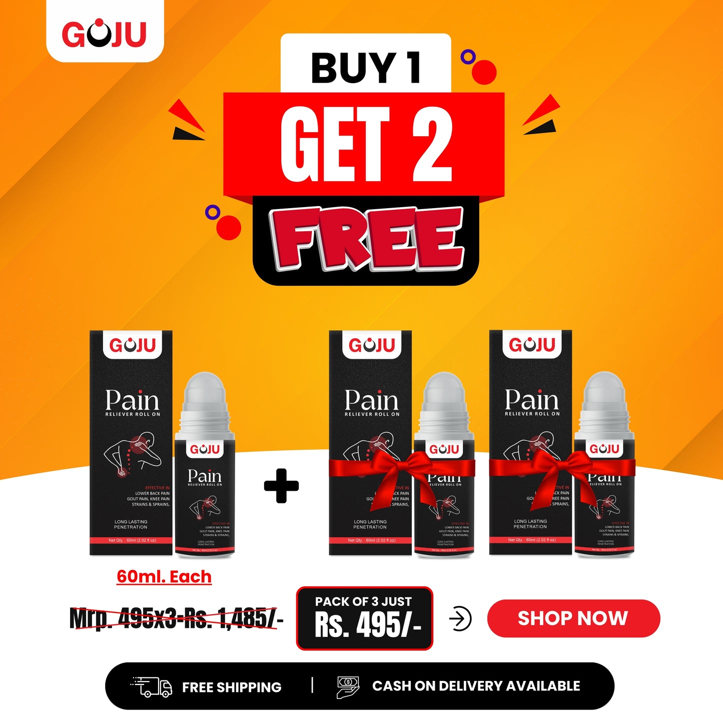 Goju Pain Reliever Roll On - 60ml