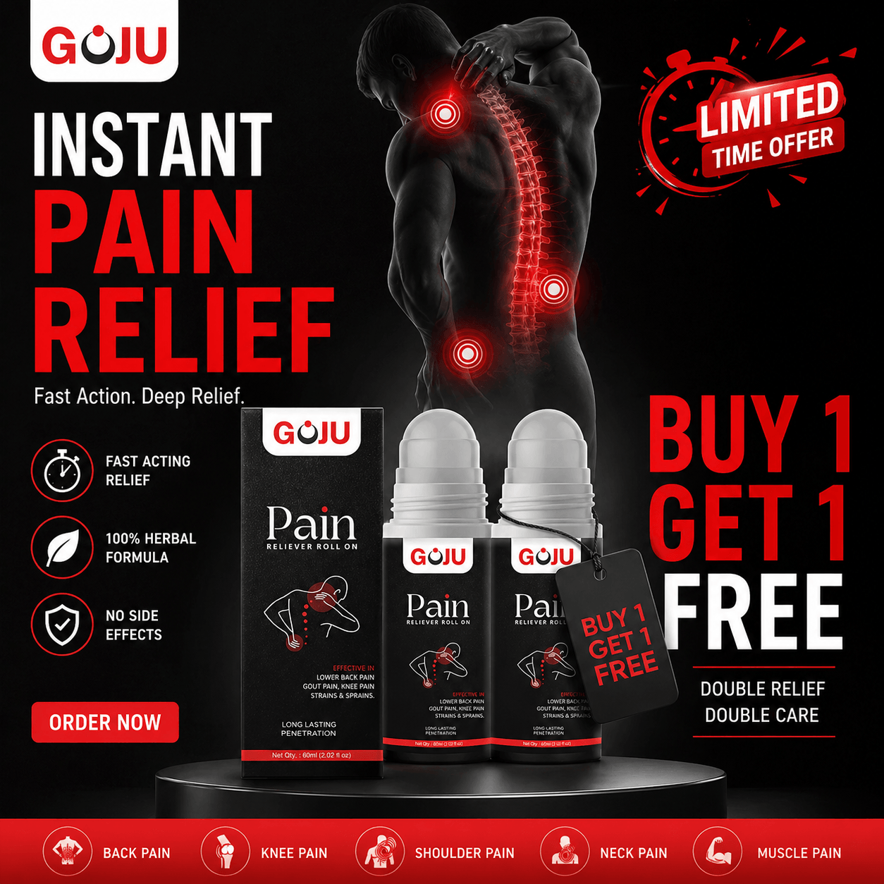 Goju Pain Reliever Roll-On  Buy 1 Get 1 Free