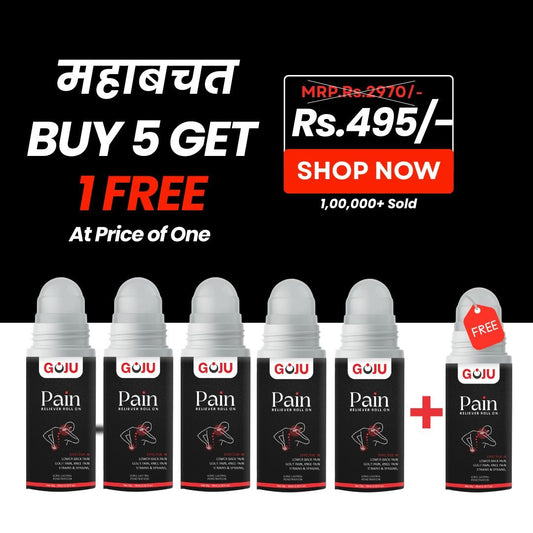 6 Goju Pain Reliever Combo Offer — 5 Roll-On Packs + 1 Free Roll-On