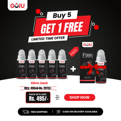 6 Goju Pain Reliever Combo Offer — 5 Roll-On Packs + 1 Free Roll-On
